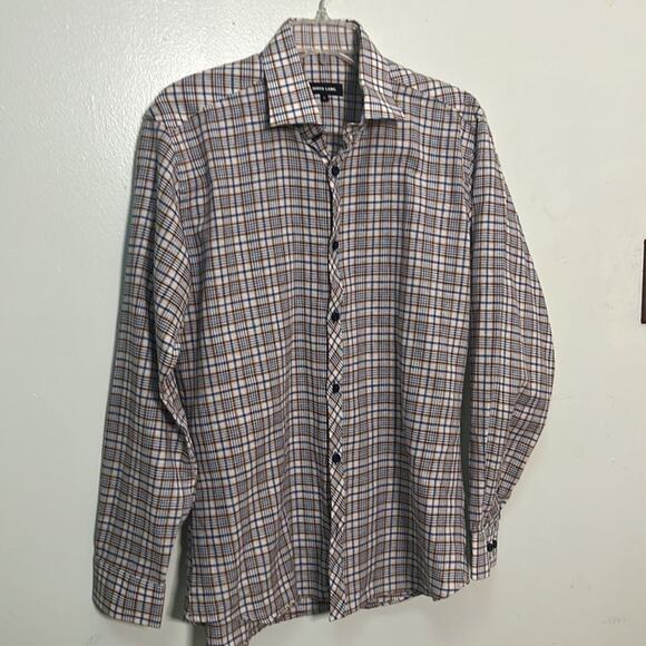JARED LANG PLAID SHIRT SHIRT SIZE M - Picture 1 of 6